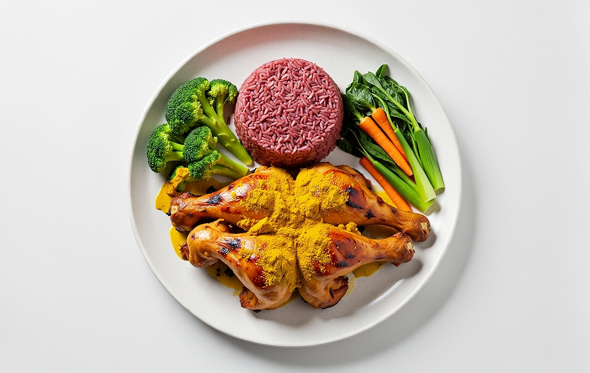 Healthy grilled chicken meal